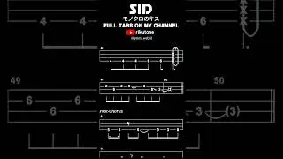 【BASS TAB】KUROSHITSUJI (BLACK BUTLER) OST | SID (シド) - MONOCHROME NO KISS (モノクロのキス) #shorts #sid