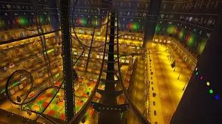 Thrill Ride - Fast Speed Roller Coaster in Fantasy Christmas Shopping mall (Planet Coaster)