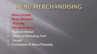 Menu Merchandising -2 Ppt