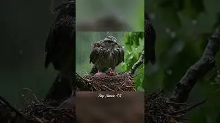Cinematic UHD 4K | Birds Protect Babies in Stormy Wild