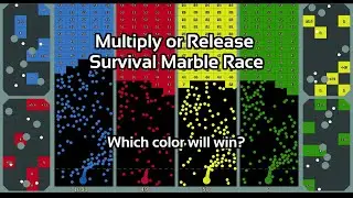 Marble Race - Survive the brick battle. - Which color will win?
