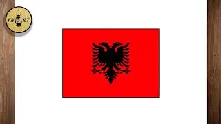 Как нарисовать албанский флаг шаг за шагом