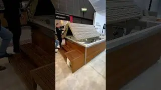 Cool USSPA Hot Tub Cover at Piscine Global👀 #hottubs #hottub #jacuzzi #spas #aesthetic #satisfying