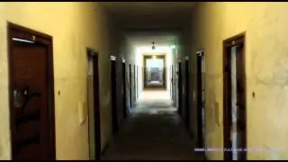 HD clip inside the torture bunker in Dachau concentration camp.