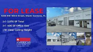 PALMETTO LAKES INDUSTRIAL - 5228 NW 163rd Street, Miami Gardens, FL 33014 - +/- 2,070 SF for Lease