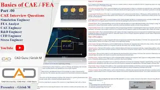 Basics of CAE/FEA | CAE Interview Preparation | FEA Analyst | CAE Engineer | Stress Engineer Part -0