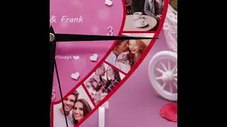 Personalized heart-shaped clock with photo collage-gifts for mom/her/him