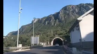 Driving Through The Sozina Tunnel In Montenegro