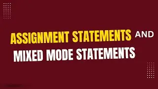 2.16 Assignment Statements and Mixed Mode Statements