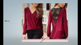 blusa  manga larga y cruce enfrente  corte y confeccion