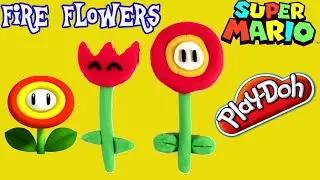&hearts; Fire Flowers Play Doh Super Mario Bros Fire Flowers Playdough Creative for Children