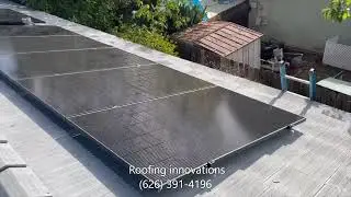 Tile roof relay with solar panels in Claremont California