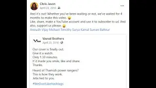 Facebook Post by Chris Jason - April 23, 2016