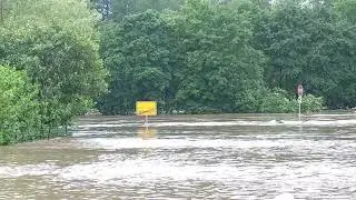 Hochwasser an der Saar, Wiltingen, 17.05.2024.  Flood on the Saar river, Germany, 17.05.2024