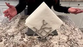Napkin Holder   Coral Design, Polished Stainless Steel for Dinner & Lunch Napkins, Elegant Home Deco