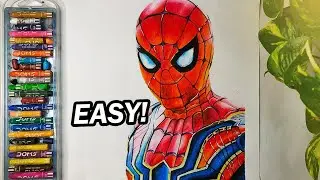 Spiderman No Way Home drawing with oil pastels