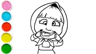 Cute masha spice girl drawing for kids,lets draw,painting and Coloring drawing for kids and toddlers