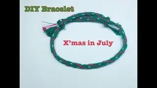 DIY Christmas in July Adjustable Bracelet and Anklet by Kumihimo Braid