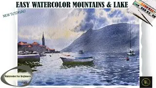 Watercolour Mountain & Lake: Step-by-Step Tutorial I RAJU MORE I