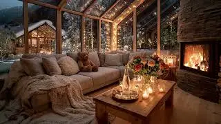 Midnight Winter Retreat &bull; Soft Piano Music, Fireplace Ambience & Calm Wind for Sleep