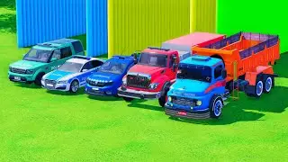 TRANSPORTING POLICE CAR, TRUCK FLATBED FULL COLOR - FARMING SIMULATOR 22 #56