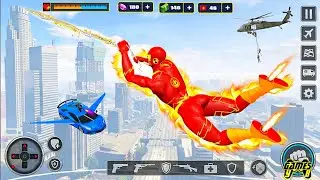 Flying Police Fire Hero: Gangster Crime City - Android Gameplay