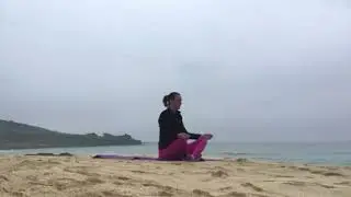 Daily Hatha Yoga practice  on Porthmeor Beach, St Ives, Cornwall 30/05/18
