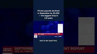 Private payrolls declined in September by 32,000 &mdash; the biggest drop in 2.5 years