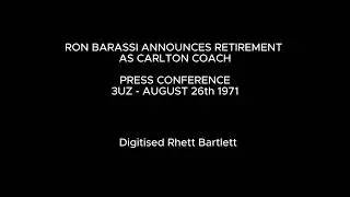 Ron Barassi press conference, announcing retirement as Carlton Coach at end of 1971 season.