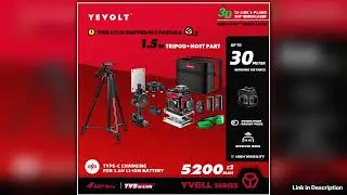 YEVOLT 12line Laser Level YVGLL4XS12 3Plane SelfLeveling IP54 Waterproof Outdoor Landscaping
