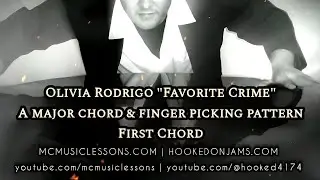 Olivia Rodrigo Favorite Crime (Guitar Lesson 1 -First Chord and Picking Pattern) mcmusiclessons.com