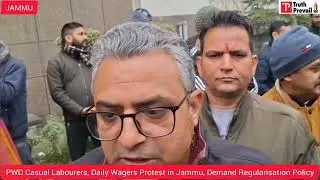 PWD Casual Labourers, Daily Wagers Protest in Jammu, Demand Regularisation Policy