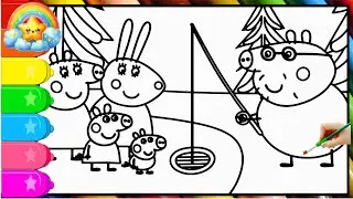 Peppa Pig and Daddy Pig Lost his keys | Peppa Pig speed coloring  | Peppa Pig coloring book
