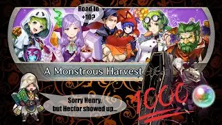 Fire Emblem Heroes: Road to +10 Halloween Hector! New Monstrous Harvest Banner! 1000 orbs!