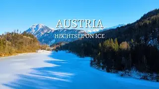 Wintertime Hechtsee On Ice - Kufstein, Tyrol Austria by Drone [4K]