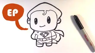 How to Draw Cute Superman - Easy Pictures to Draw
