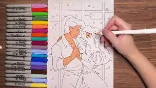 🧜‍♀️💕 Ariel & Prince Eric: Enchanting Speed Coloring of the Undersea Romance | Disney Love Story 🎨🌊