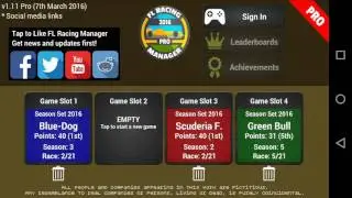 FL Racing Manager 2017 Pro carrer mode