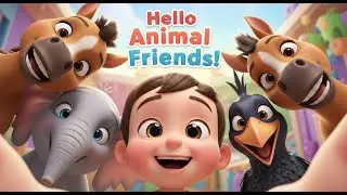 Hello Animal Friends 🐘🐴🐦 | Fun Counting Cute Nursery Rhyme & Kids | ZiINBI KIDS