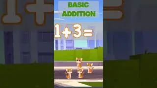 Basic Addition for Kids. 1+3=? .  Kindergarten & 1st Grade Math Learning