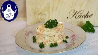 Eiersalat mit Möhren und Käse, schnell, einfach und lecker