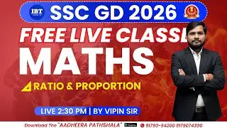 📐 RATIO & PROPORTION | MATHS PRACTICE SET | MTS / GD | SSC-GD FOUNDATION BATCH 2026 | By Vipin Sir