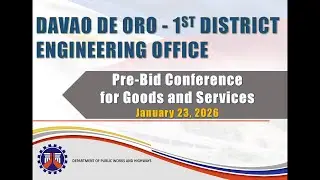 Procurement Livestream for DPWH Davao de Oro, 1st DEO on January 23, 2026