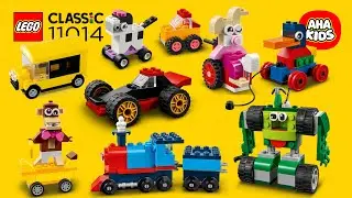 LEGO Classic 11014 Mini Car, Bus, Zebra, Race Car, Bunny, Duck, Monkey, Train, Robot Instructions