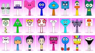 Incredibox Sprunki OC Phase 1 to Phase 4 Rectangle, Sixteen, Y Alphabet, Pato, Rumi, Yellow larva