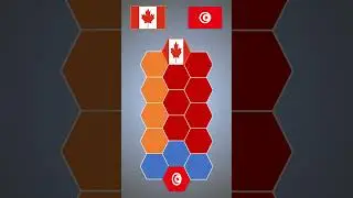 Random Country War - Hexagon Battle Canada Vs Tunisia #mapping