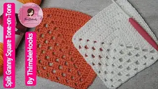 Split 50/50 Half & Half Solid Color Easy Crochet Granny Square / No Gaps / How to do it