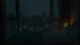 Rain Sounds in a Dark Bedroom | Stress Relief Night Rain Sounds