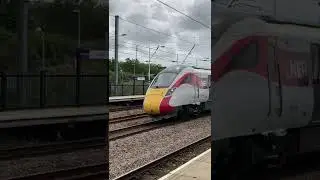 LNER Azuma Class 801105 And 801111 Passing Sandy At Speed
