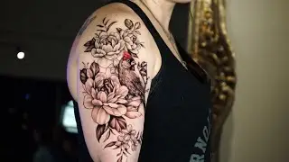 Stunning Floral & Cardinal Tattoo Transformation! (Timelapse)